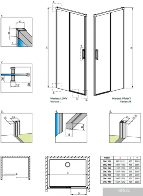 Radaway Idea Black DWJ 100R