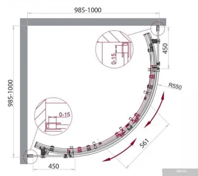 BelBagno Acqua-R-2-100-C-Cr (прозрачное стекло)