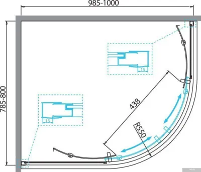 BelBagno DUE-RH-2-100/80-C-Cr