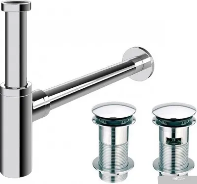 Сифон Rea Хром с клапаном Klik-Klak (без перелива)