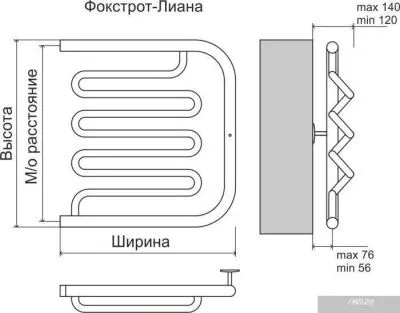 Полотенцесушитель TERMINUS Фокстрот-Лиана AISI (500x700)