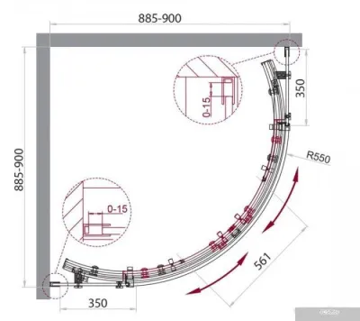 BelBagno Acqua-R-2-90-C-Cr (прозрачное стекло)