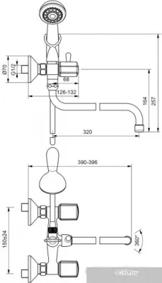 Смеситель Vidima Стиль R1801AA/B9724AA/BA138AA