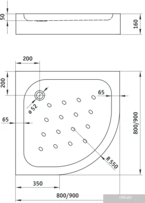 Душевой поддон Deante Standard New 80x80 KTA 054B