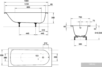 Ванна Eurowa 140x70