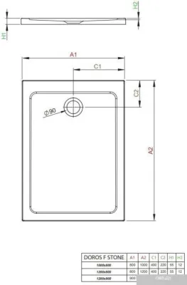 Душевой поддон Radaway Doros F Stone White 100x80