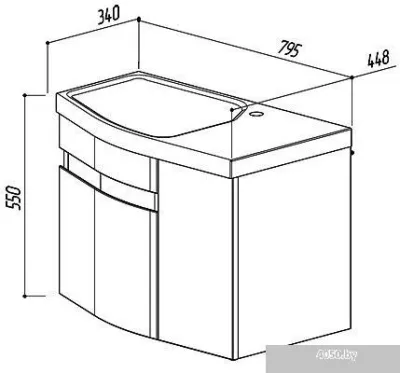 Belux Тумба под умывальник Япония H-80-01 (левый)