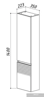 Belux Шкаф для ванной Севилья ПН35 (1 белый глянцевый)