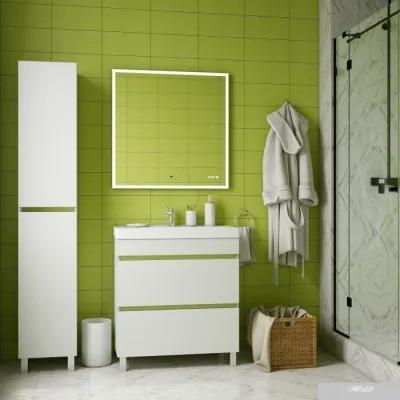 Briz Зеркало Элен классик 80*80 с подсветкой и часами