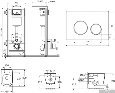 Унитаз Lavinia Boho Relfix Bell Pro Rimless 6 в 1 77050125 (белый пластик)