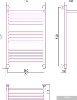 Полотенцесушитель Сунержа Богема с полкой+ 800x500 31-0223-8050
