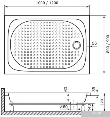 Душевой поддон RGW LUX/TN 100х80