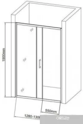 Aquanet SD-1300A 130 (прозрачное стекло)