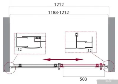 BelBagno UNO-195-BF-1-120-P-Cr (прозрачное стекло)