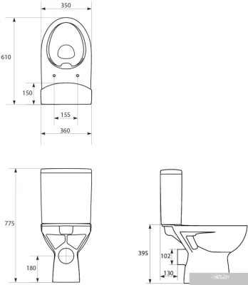 Унитаз Cersanit Parva KO-PA011-3-6-COn-DL