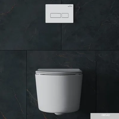 Roxen Simple Compact в комплекте с инсталляцией StounFix Slim 6 в 1 920247 (кнопка: белый глянец)