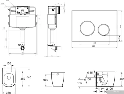 Унитаз Lavinia Boho Relfix Bell Pro 5 в 1 87060211 (матовый пластик)