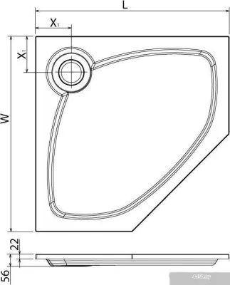 Душевой поддон Cezares 90x90 TRAY-S-P-90-56-W (белый)