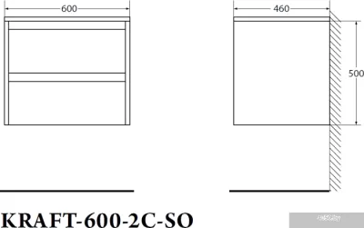 BelBagno Тумба под умывальник Kraft-600-2C-SO-BO (bianco opaco)