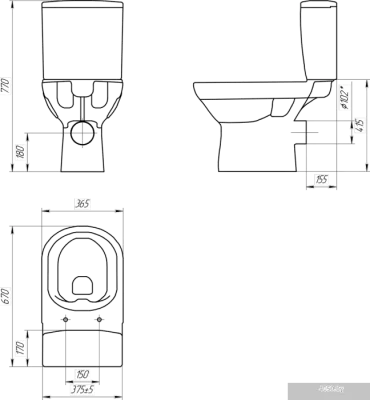 Унитаз Cersanit City New Clean On KO-CIT011-3/5-COn-S-DL