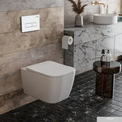 Roxen Cube в комплекте с инсталляцией StounFix Slim 6 в 1 571468 (кнопка: белый глянец)