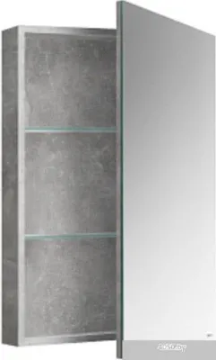 Belux Шкаф с зеркалом Стокгольм ВШ 40 (31, бетон чикаго светло-серый)