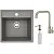 БелЭворс Rio + смеситель W4998-4 + дозатор L405-1 (серый/сатин)