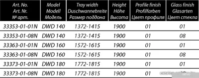 Radaway Premium Plus DWD 150 (прозрачное стекло)