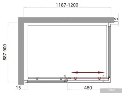 BelBagno UNO-AH-1-120/90-C-Cr (прозрачное стекло)
