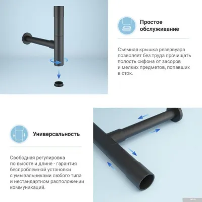 Wellsee Drainage System 182115000 (матовый черный)