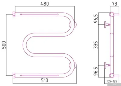 Сунержа М-образный 2 полки 500х500 00-0008-5050