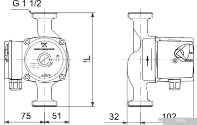Насос Grundfos UPS 25-60 N 180
