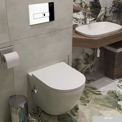 Roxen Antares Bidet в комплекте с инсталляцией StounFix Slim 6 в 1 958812 (кнопка: хром глянец)