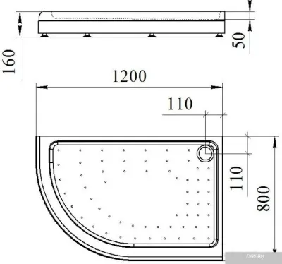Душевой поддон Radomir 120x80 1-11-0-2-0-008