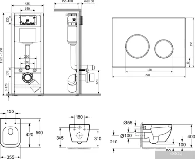 Унитаз Lavinia Boho Relfix One 7 в 1 87050140 (черный пластик)