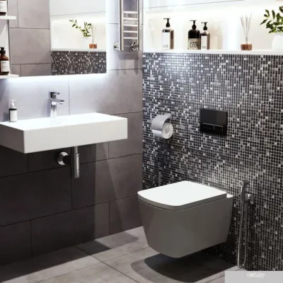 Унитаз Lavinia Boho Relfix Aveo Rimless 6 в 1 77050214 (черное стекло)