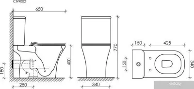 Ceramica Nova Alfa Rimless CN9002-B (без бачка)