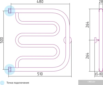 Полотенцесушитель Сунержа Лира 500x500