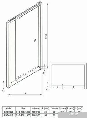 Душевая дверь Deante Zoom 90 KDZ 011D (хром/прозрачное)