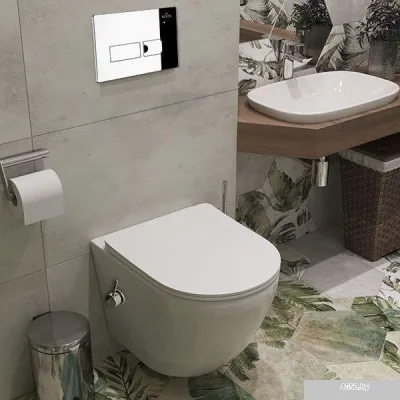 Roxen Antares Bidet в комплекте с инсталляцией StounFix Slim 6 в 1 958812 (кнопка: хром глянец)