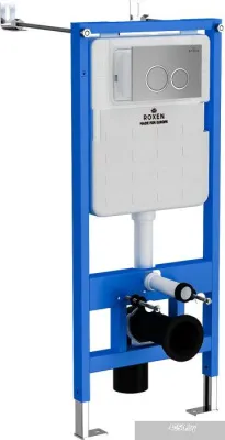 Roxen Cube в комплекте с инсталляцией StounFix Slim 6 в 1 534002 (кнопка: белый глянец)