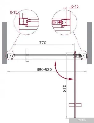 BelBagno MARMI-B-1-90-C-NERO (прозрачное стекло)