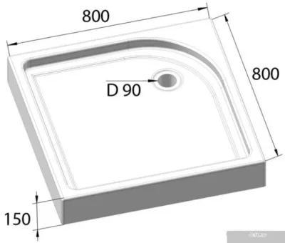 Душевой поддон BelBagno TRAY-BB-A-80-15-W 80x80