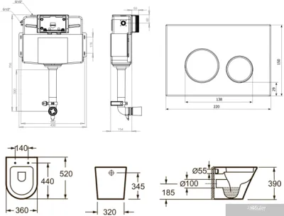 Унитаз Lavinia Boho Relfix Biore Set 4 в 1 77060234