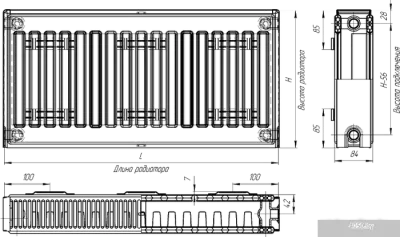 Стальной панельный радиатор Лидея ЛК 21-504 тип 21 500x400