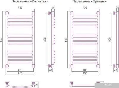 Полотенцесушитель Сунержа Богема+ 800x400 071-0220-8040