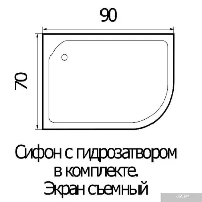 Душевой поддон River Wemor 90/70/24 L