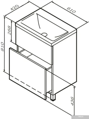 AM.PM Тумба под умывальник Gem 60 M90FSX06022GM32 (2 ящика, графит)