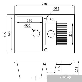 БелЭворс Forma L (бежевый, без сифона)