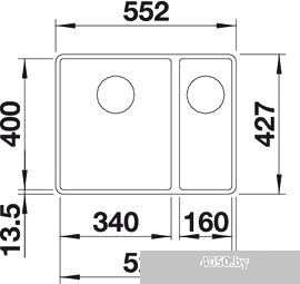 Кухонная мойка Blanco Subline 340/160-F (белый)